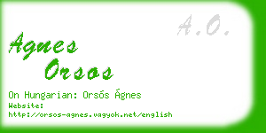 agnes orsos business card